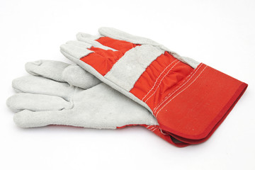 protective hardwork gloves on white background