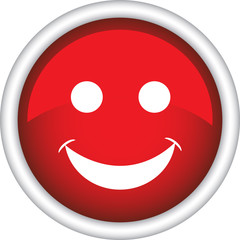Красный векторный знак с изображением смайлика