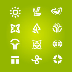 Green eco icons