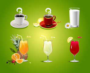 Vector drinks set