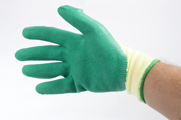 protective gloves on white background