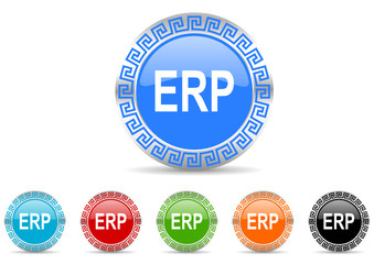 erp icon vector set