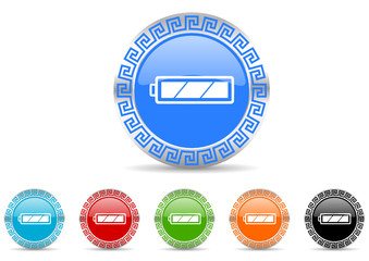 battery icon vector set