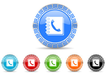 phonebook icon vector set