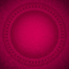 red greeting background with  hearts and flowers,  vector