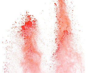 launched colorful powder over white