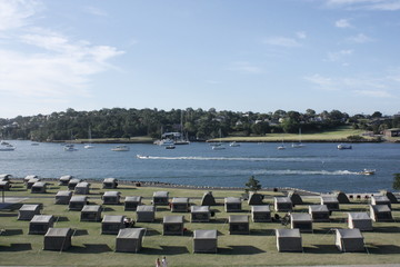 Camping at Cockatoo Island, Sydney, Australia