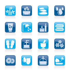 Spa and relax objects icons - vector icon set