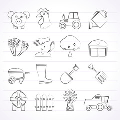 Obraz premium Agriculture and farming icons - vector icon set