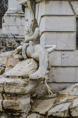 Hercules monument.Ornamental fountains of the Palace of Aranjuez