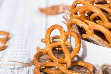 Small Pretzels in a bowl