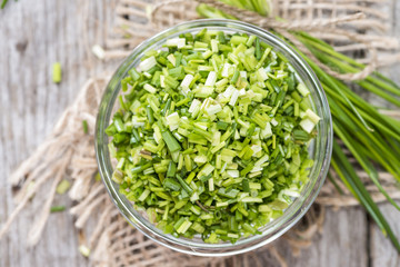 Bowl with cutted Chive