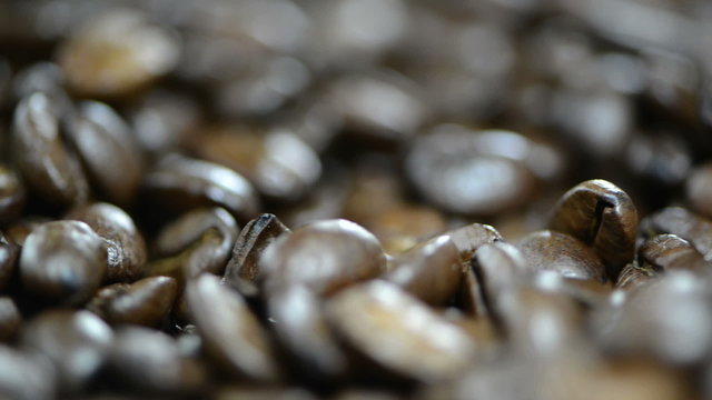 Rotating Coffee Beans macro video (loopable HD file)
