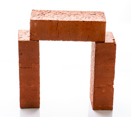 Solid clay bricks used for construction