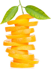 Stack of orange fruit slices