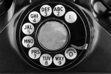 Black and White Vintage Phone Dial