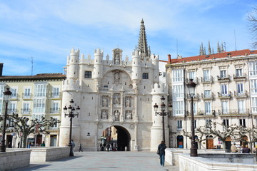 Naklejka premium Fachada Arco Santa Maria (Burgos, Camino de Santiago)