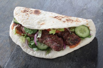 Indian Shish kofta kofte kebab naan sandwich