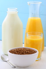 Delicious bran cereal breakfast