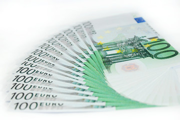 banknotes in a row  European Union Currency 