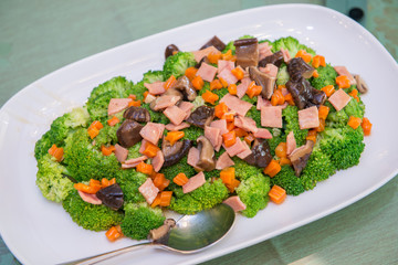Stir-fried vegetables on a plate