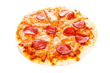 sausage pizza ,  isolated