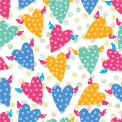 Cute seamless pattern with hearts.