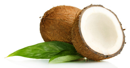 Fresh coconut isolated on white