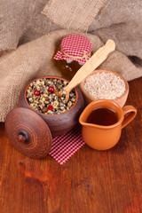 Pot with kutia -  traditional Christmas sweet meal in Ukraine,