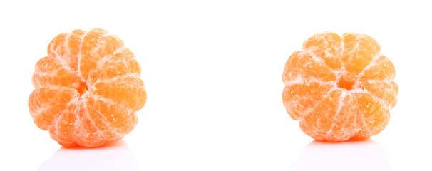 Ripe sweet tangerines, isolated on white