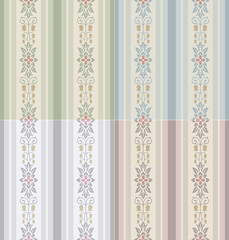seamless floral stripes wallpaper pattern