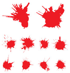 Vector red scratched, crumpled background (splashing, blob, sp
