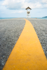 Beach lifeguard tower Located at the end of the road