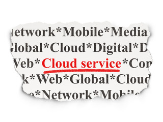 Cloud networking concept: Cloud Service on Paper background