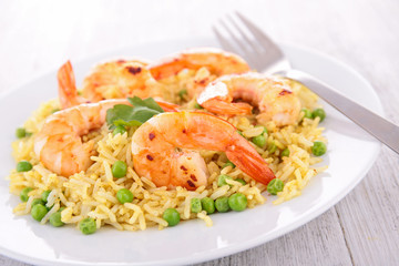 rice,pea and shrimps