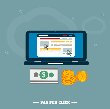 Pay per click internet advertising model when the ad is clicked