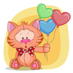 Cat with baloons