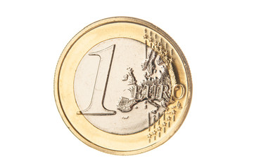 One euro coin closeup