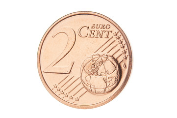 Two euro cent closeup