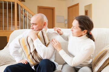 Fototapeta premium Сouple having problems at home