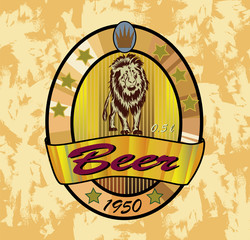 Beer lion ,banners on topic with beer