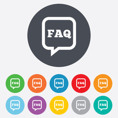 FAQ information sign icon. Help symbol.