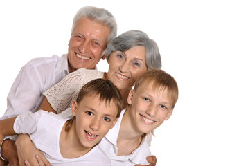 Fototapeta na wymiar Grandparents with grandkids