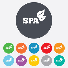 Spa sign icon. Spa leaves symbol.