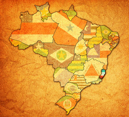 Fototapeta na wymiar espirito santo state on map of brazil