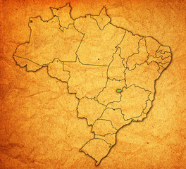 distrito federal state on map of brazil
