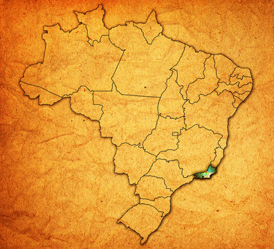 rio de janeiro state on map of brazil