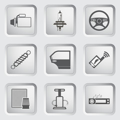 Car part and service icons set.