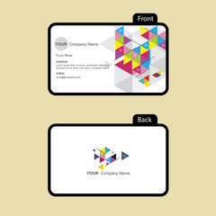 business card color triangle style