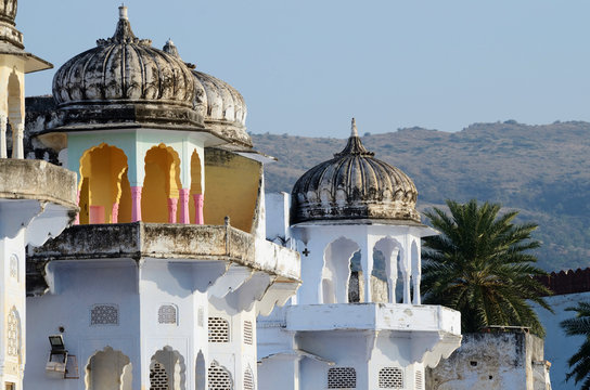 Beautiful hindu architecture of Pushkar,Rajasthan,India